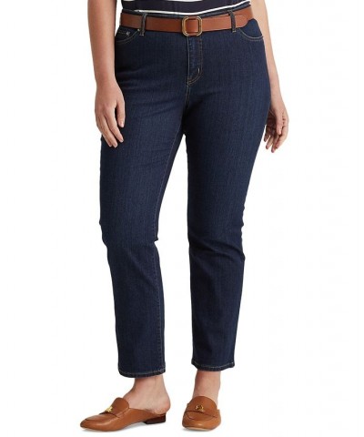 Plus-Size Mid-Rise Straight Jean Deep Royal Wash $41.25 Jeans