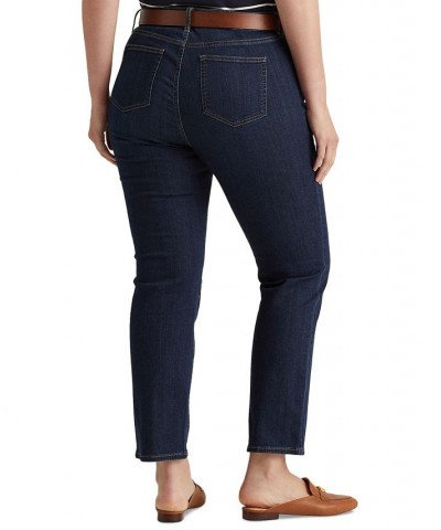 Plus-Size Mid-Rise Straight Jean Deep Royal Wash $41.25 Jeans