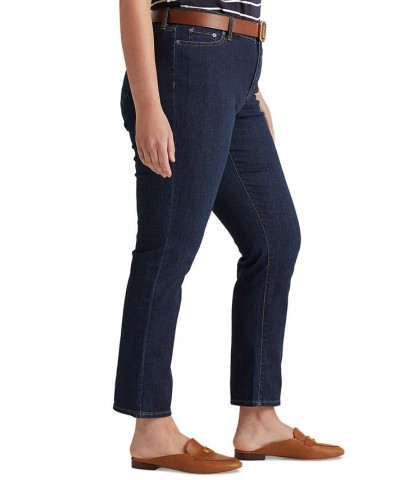 Plus-Size Mid-Rise Straight Jean Deep Royal Wash $41.25 Jeans