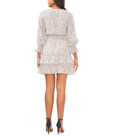 Petite Ruffled Smocked 3/4-Sleeve Tiered Dress Neutral $38.27 Dresses