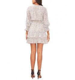 Petite Ruffled Smocked 3/4-Sleeve Tiered Dress Neutral $38.27 Dresses