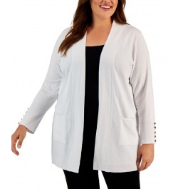 Plus Size Button-Sleeve Flyaway Cardigan Sweater Red Maple $16.98 Sweaters