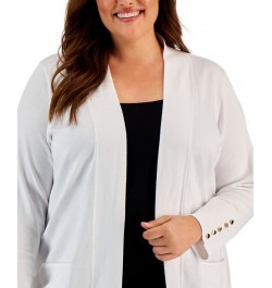 Plus Size Button-Sleeve Flyaway Cardigan Sweater Red Maple $16.98 Sweaters