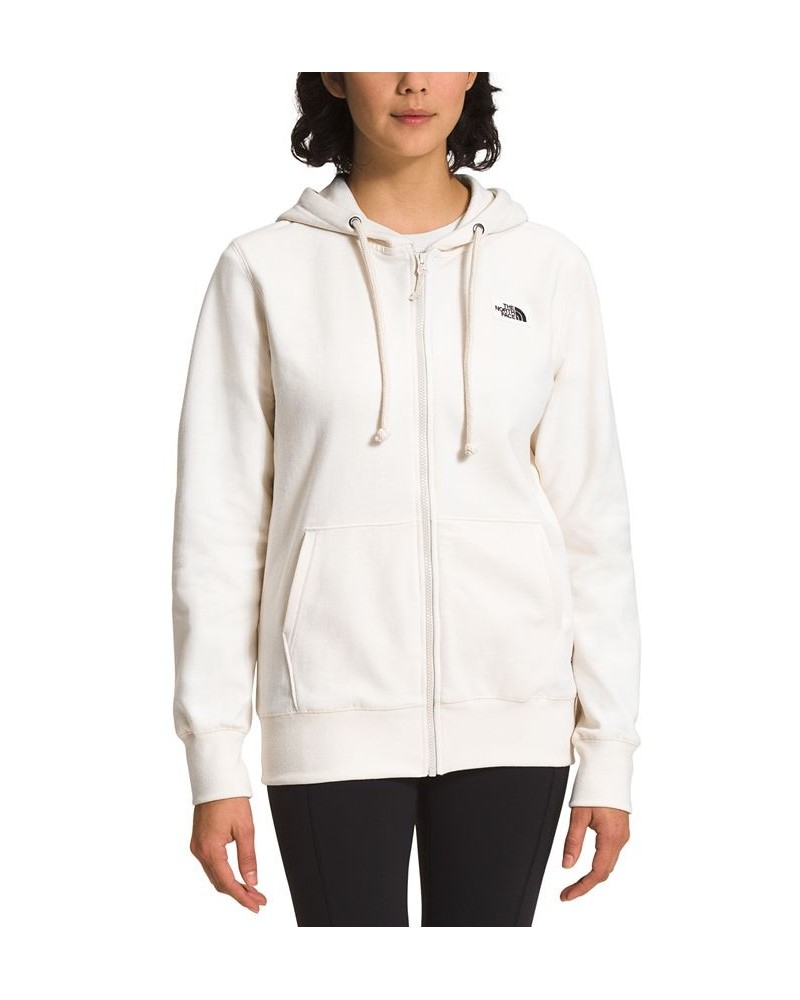 Women's Heritage Patch Logo Zip Hoodie White $36.90 Sweatshirts