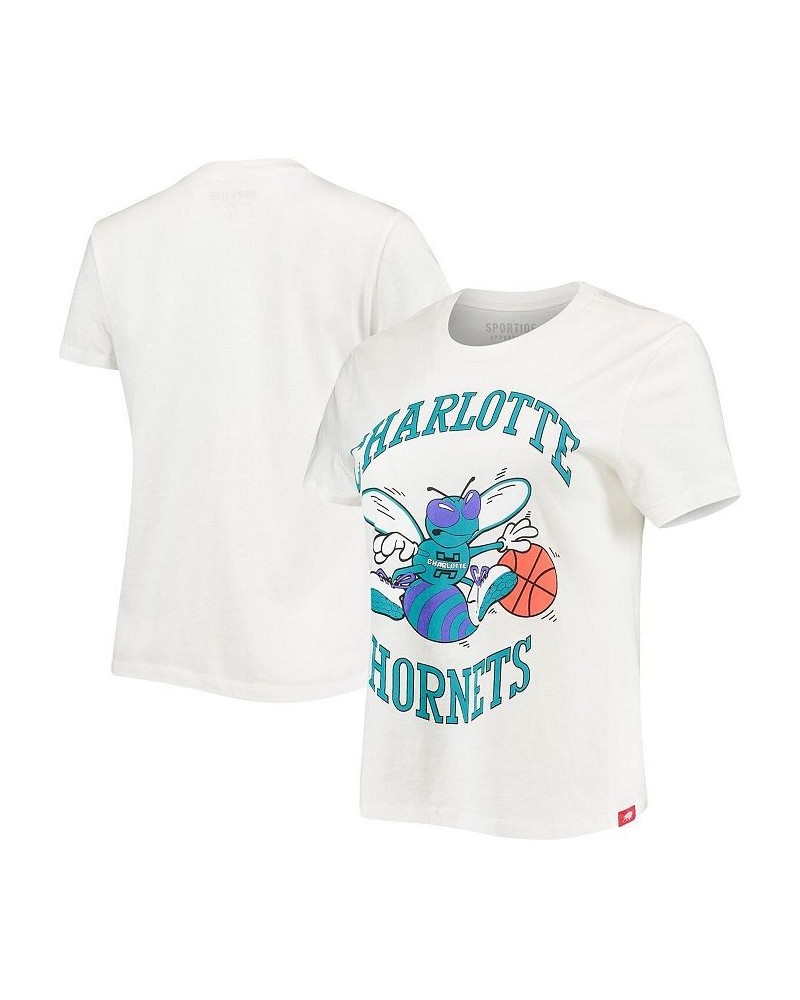 Women's White Charlotte Hornets Arcadia T-shirt White $23.85 Tops