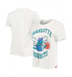 Women's White Charlotte Hornets Arcadia T-shirt White $23.85 Tops