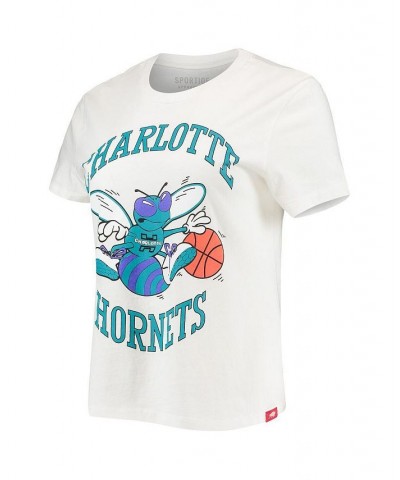 Women's White Charlotte Hornets Arcadia T-shirt White $23.85 Tops