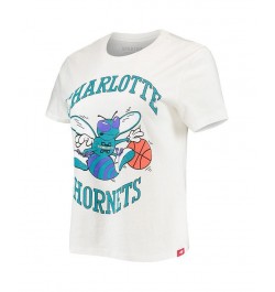 Women's White Charlotte Hornets Arcadia T-shirt White $23.85 Tops