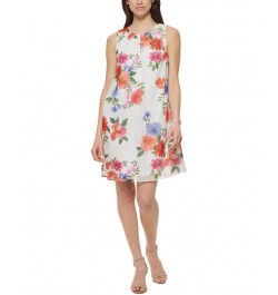 Women's Floral-Print A-Line Dress Ivory Multi $36.49 Dresses