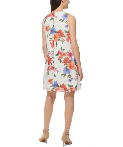 Women's Floral-Print A-Line Dress Ivory Multi $36.49 Dresses