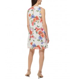 Women's Floral-Print A-Line Dress Ivory Multi $36.49 Dresses