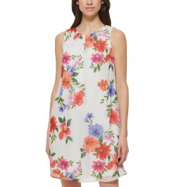 Women's Floral-Print A-Line Dress Ivory Multi $36.49 Dresses