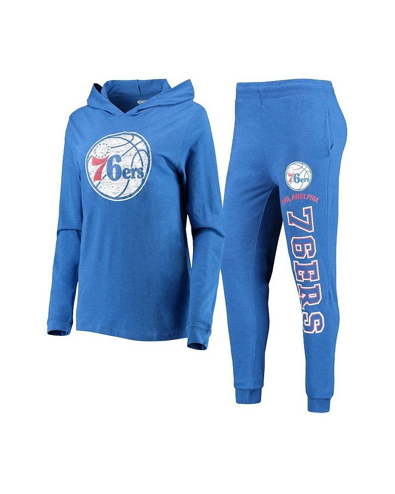 Women's Royal Philadelphia 76ers Hoodie and Pants Sleep Set Royal $38.25 Pajama