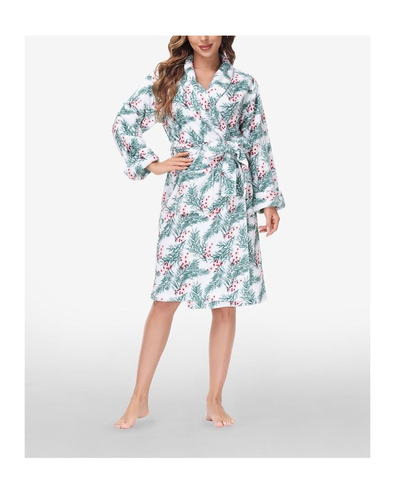 Women's Printed Plush Robe Red $27.26 Sleepwear