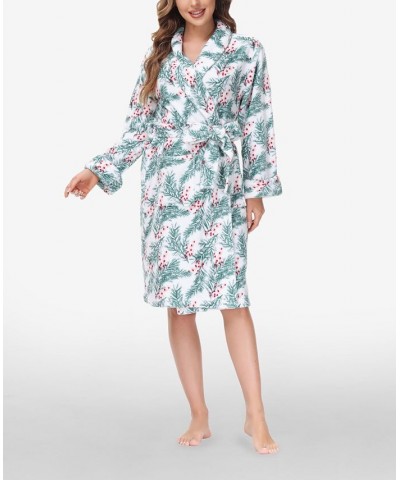 Women's Printed Plush Robe Red $27.26 Sleepwear