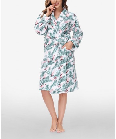 Women's Printed Plush Robe Red $27.26 Sleepwear