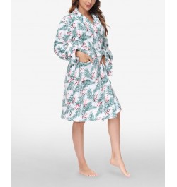 Women's Printed Plush Robe Red $27.26 Sleepwear