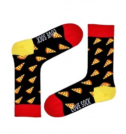 Pizza Organic Cotton Fun Food Novelty Crew Socks Black $13.34 Socks