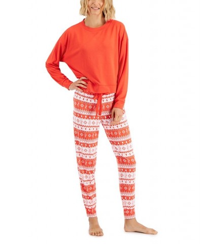 Women's Long Sleeve Mix It Packaged Pajama Set Red $9.18 Sleepwear