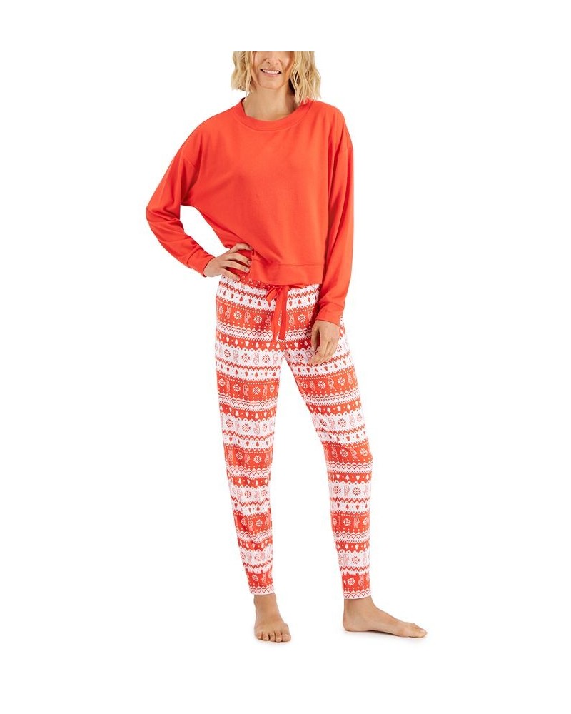 Women's Long Sleeve Mix It Packaged Pajama Set Red $9.18 Sleepwear