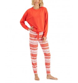 Women's Long Sleeve Mix It Packaged Pajama Set Red $9.18 Sleepwear