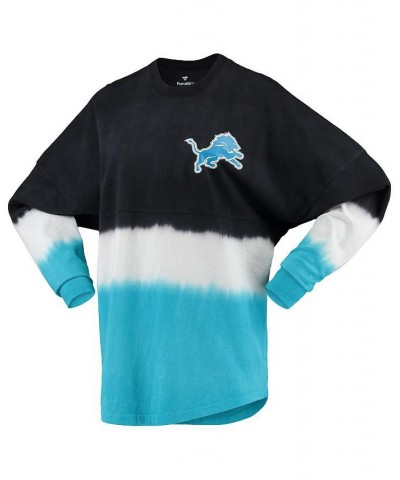 Women's Branded Black Blue Detroit Lions Ombre Long Sleeve T-shirt Black, Blue $31.39 Tops