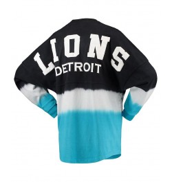 Women's Branded Black Blue Detroit Lions Ombre Long Sleeve T-shirt Black, Blue $31.39 Tops