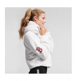 Women's White Boston Red Sox Cozy Pullover Hoodie White $46.79 Sweatshirts