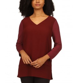 Women's Layered-Look Tunic Top Merlot $15.97 Tops