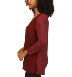 Women's Layered-Look Tunic Top Merlot $15.97 Tops