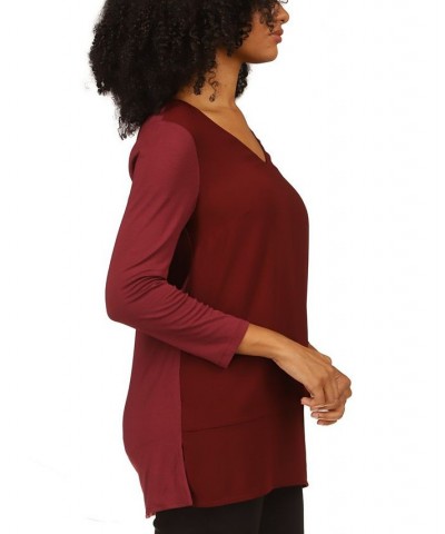 Women's Layered-Look Tunic Top Merlot $15.97 Tops