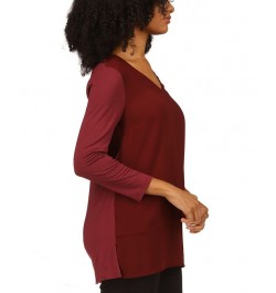 Women's Layered-Look Tunic Top Merlot $15.97 Tops