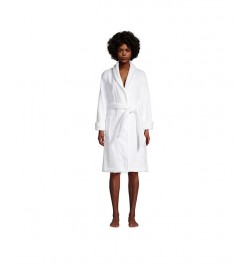 Women's Cotton Terry Knee Length Spa Bath Robe White $51.97 Sleepwear