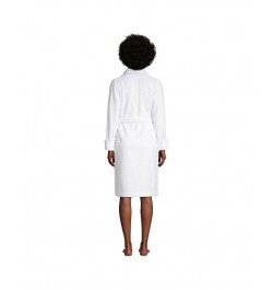 Women's Cotton Terry Knee Length Spa Bath Robe White $51.97 Sleepwear