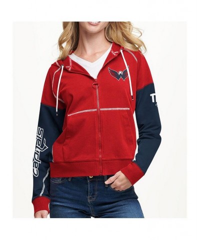 Women's Red Navy Washington Capitals Raglan Full-Zip Hoodie Red, Navy $42.11 Sweatshirts