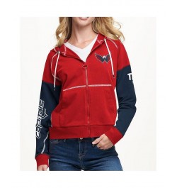 Women's Red Navy Washington Capitals Raglan Full-Zip Hoodie Red, Navy $42.11 Sweatshirts