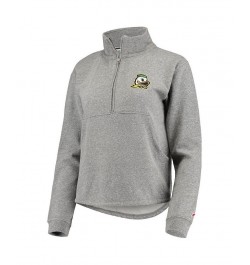 Women's Heathered Gray Oregon Ducks Victory Springs Half-Zip Sweatshirt Heathered Gray $39.95 Sweatshirts