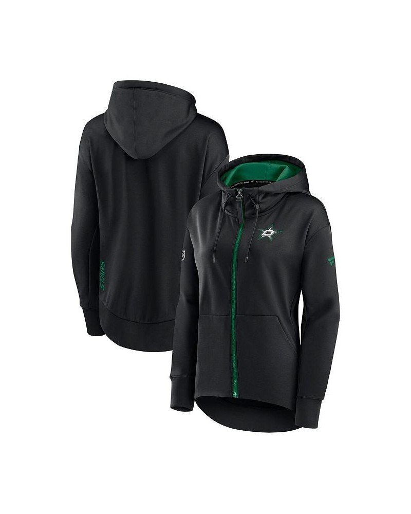 Women's Branded Black Dallas Stars Authentic Pro Rink Full-zip Hoodie Black $50.99 Sweatshirts