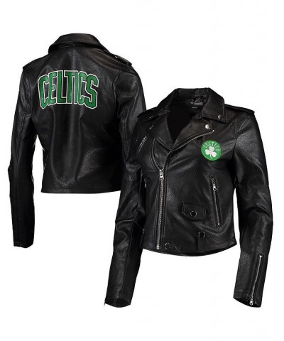 Women's Black Boston Celtics Moto Full-Zip Jacket Black $69.00 Jackets
