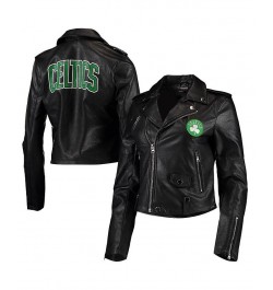 Women's Black Boston Celtics Moto Full-Zip Jacket Black $69.00 Jackets