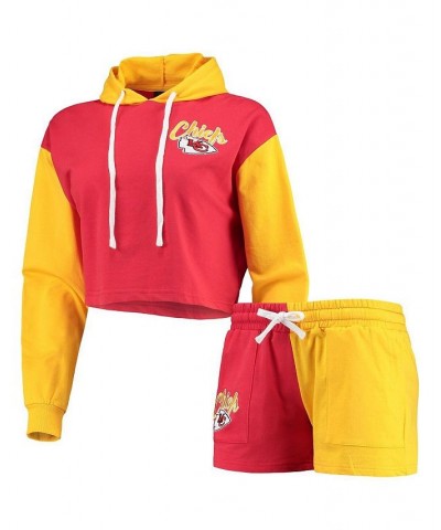 Women's Red Gold Kansas City Chiefs Color-Block Lounge Set Red, Gold $45.00 Pajama
