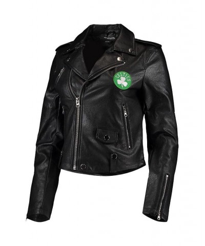 Women's Black Boston Celtics Moto Full-Zip Jacket Black $69.00 Jackets