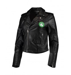 Women's Black Boston Celtics Moto Full-Zip Jacket Black $69.00 Jackets