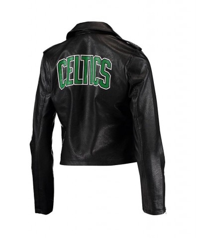 Women's Black Boston Celtics Moto Full-Zip Jacket Black $69.00 Jackets