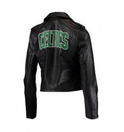 Women's Black Boston Celtics Moto Full-Zip Jacket Black $69.00 Jackets