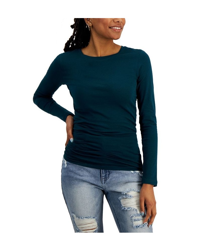 Juniors' Long-Sleeve T-Shirt Green $10.20 Tops