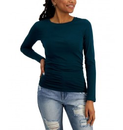 Juniors' Long-Sleeve T-Shirt Green $10.20 Tops