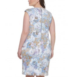 Plus Size Floral-Print Cap-Sleeve Sheath Dress Serene Multi $53.28 Dresses