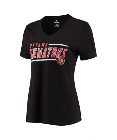 Women's Black Ottawa Senators Mascot In Bounds V-Neck T-shirt Black $15.58 Tops