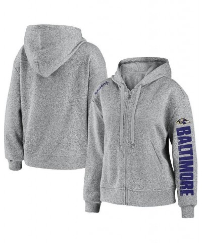 Women's Heathered Gray Baltimore Ravens Full-Zip Hoodie Heathered Gray $42.50 Sweatshirts